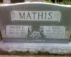 Walter Mathis grave found online